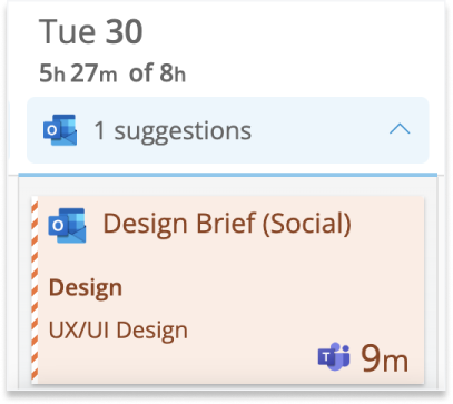 timeneye outlook and teams suggestion